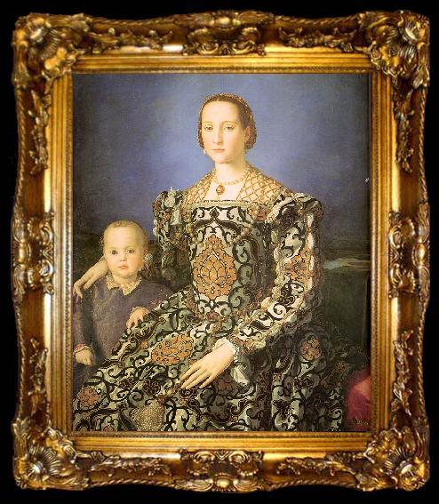 framed  Agnolo Bronzino Eleanora di Toledo with her son Giovanni de